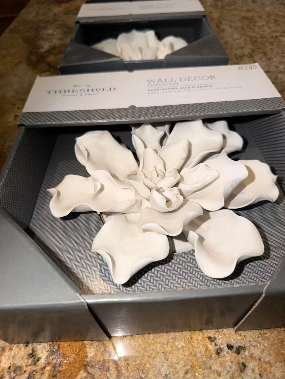 Threshold White Ceramic Floral Wall Sculptures (Set of 3)